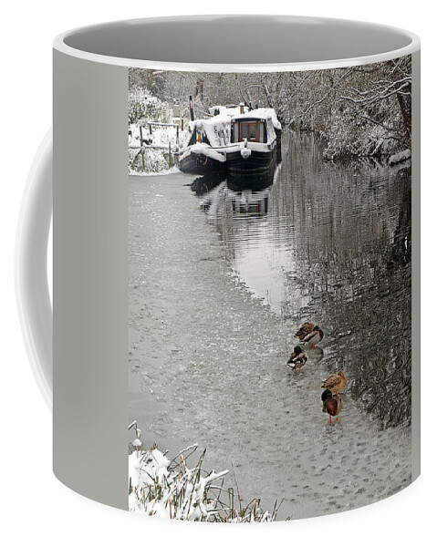 Snow Coffee Mug featuring the photograph A Winters Day on the River by Gill Billington