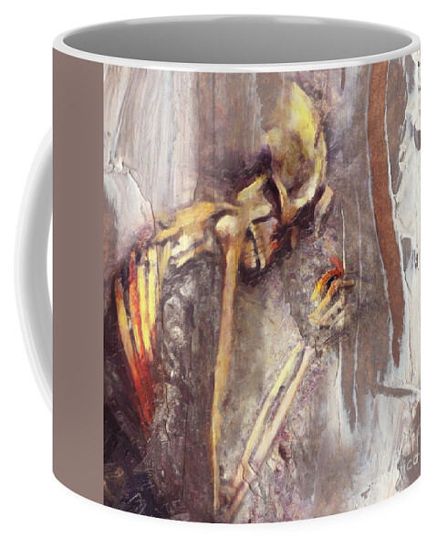 Oil Paint Coffee Mug featuring the painting A wish to die artistically by Paul Davenport