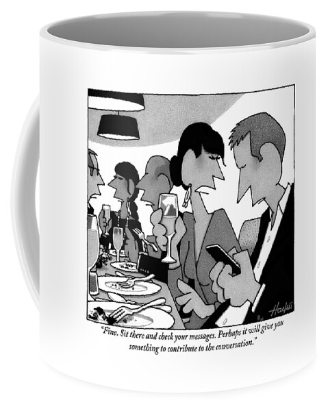A Woman Is Criticizing Her Husband At A Dinner Coffee Mug