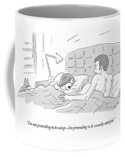 A Woman Laying In Bed With Her Eyes Closed Coffee Mug