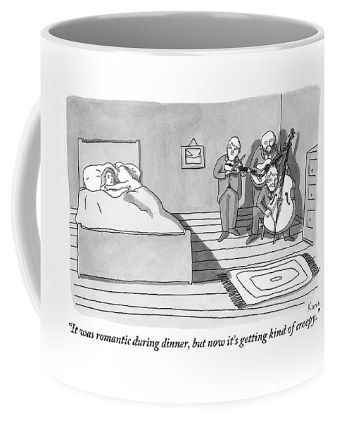 A Woman Speaks To A Man In Bed As Beside The Bed Coffee Mug