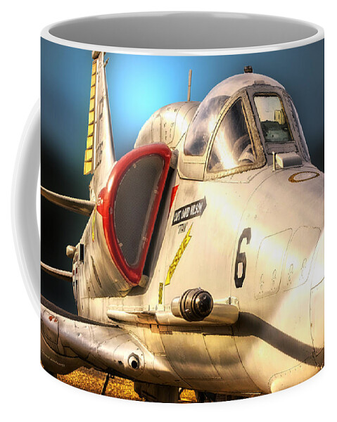 War Planes Coffee Mug featuring the photograph A4 SkyHawk Attack Jet by Thomas Woolworth