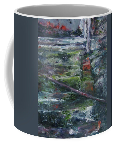 Abstract Coffee Mug featuring the painting Abandoned by Connie Schaertl