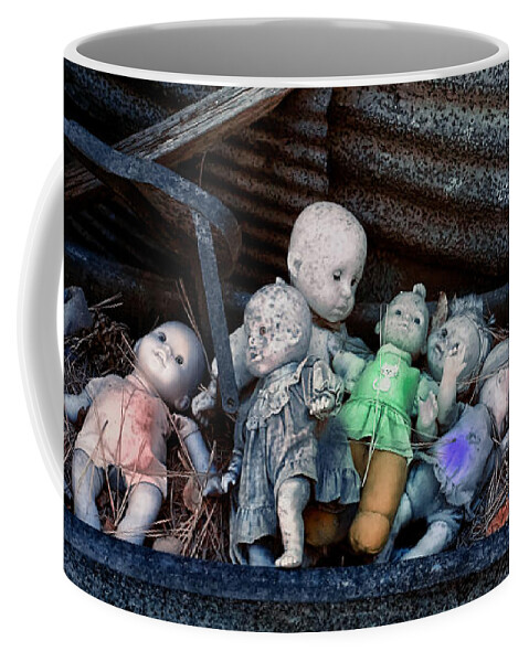 Cindy Archbell Coffee Mug featuring the photograph Abandoned Dolls by Cindy Archbell