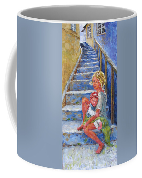 Siblings Coffee Mug featuring the painting Abandoned by Jyotika Shroff