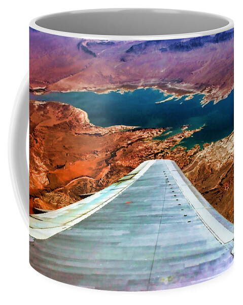 Lake Mead Coffee Mug featuring the photograph Above Lake Mead by Diana Sainz by Diana Raquel Sainz
