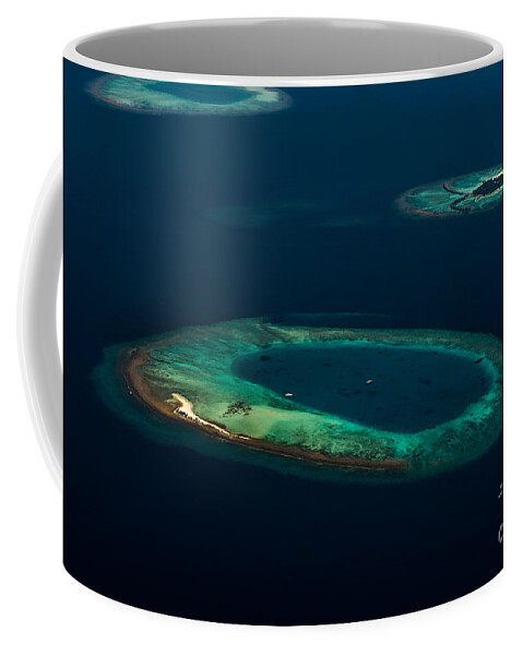 Atoll Coffee Mug featuring the photograph Above Paradise - Turtle by Hannes Cmarits