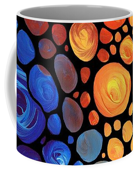 Abstract Coffee Mug featuring the painting Abstract 1 - Colorful Mosaic Art - Sharon Cummings by Sharon Cummings
