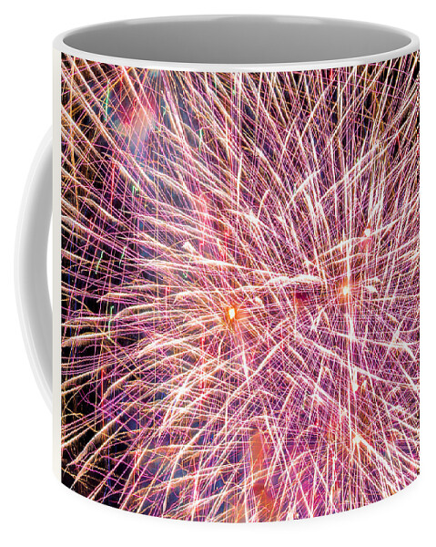  4th Coffee Mug featuring the photograph Abstract Background Created From Fireworks by Ami Parikh
