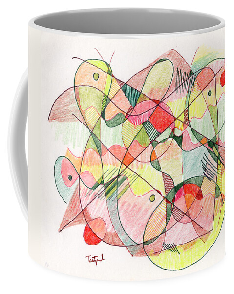 Abstract Coffee Mug featuring the drawing Abstract Drawing Twenty by Lynne Taetzsch