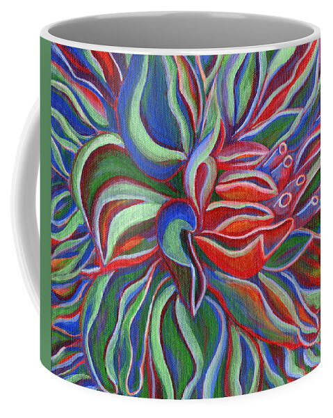 Abstract Coffee Mug featuring the painting Abstract Flower by Janice Dunbar