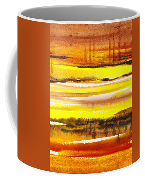 Abstract Coffee Mug featuring the painting Abstract Landscape Found Reflections by Irina Sztukowski