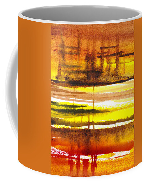 Abstract Coffee Mug featuring the painting Abstract Landscape Lost Reflections by Irina Sztukowski