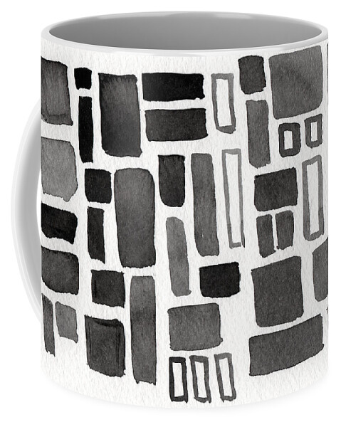 Squares Coffee Mug featuring the painting Abstract Open Windows by Linda Woods