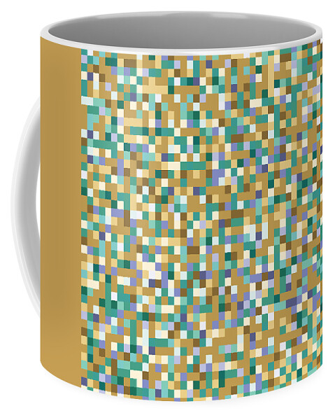 Abstract Coffee Mug featuring the digital art Abstract Pixels by Mike Taylor