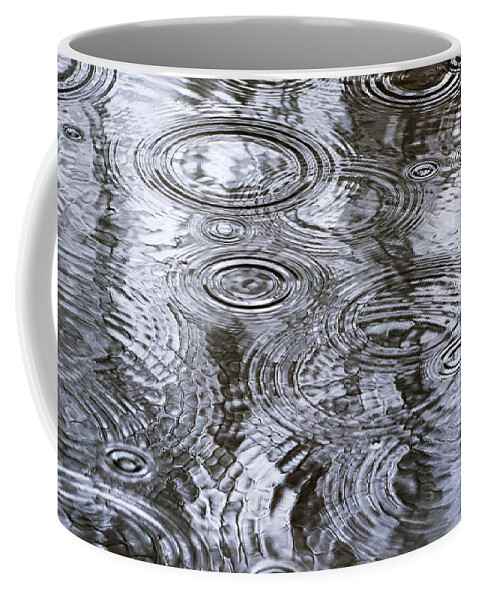 Water Coffee Mug featuring the photograph Abstract Raindrops by Christina Rollo