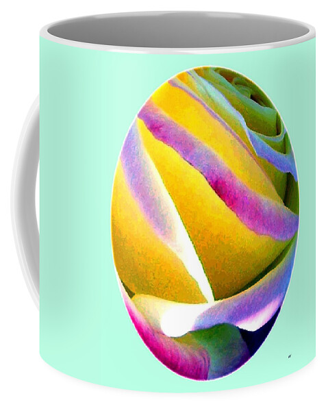 Abstract Rose Oval Coffee Mug featuring the digital art Abstract Rose Oval by Will Borden