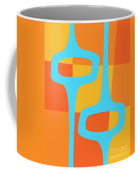 Turquoise Coffee Mug featuring the digital art Abstract with Turquoise Pods 2 by Donna Mibus