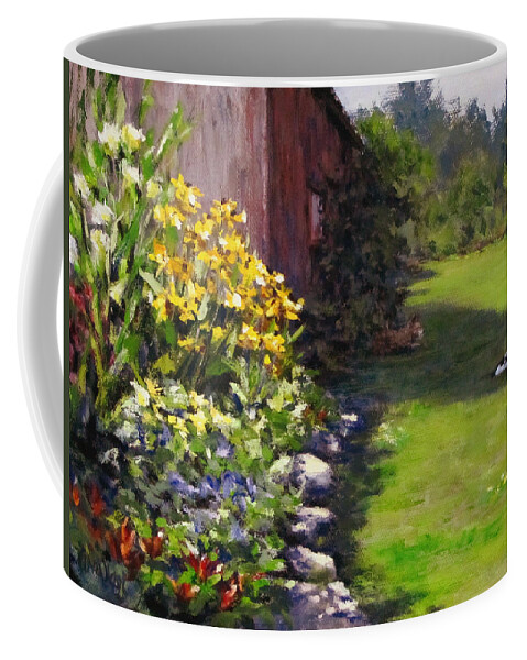 Landscape Coffee Mug featuring the painting Abundance by Karen Ilari