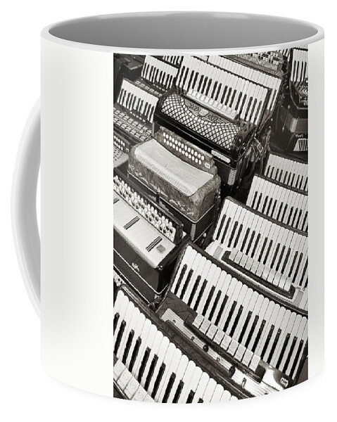 Kaunas Coffee Mug featuring the photograph Accordions by Mary Lee Dereske