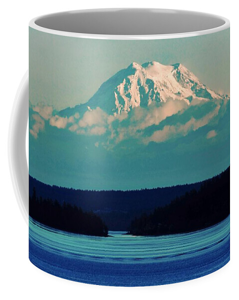Mount Rainier Coffee Mug featuring the photograph Across The Sound by Benjamin Yeager