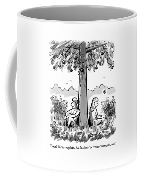 Adam And Eve Sit Back To Back Against A Tree Coffee Mug