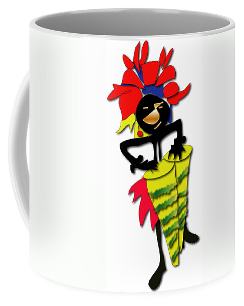 African Drummer Coffee Mug featuring the digital art African Drummer by Marvin Blaine