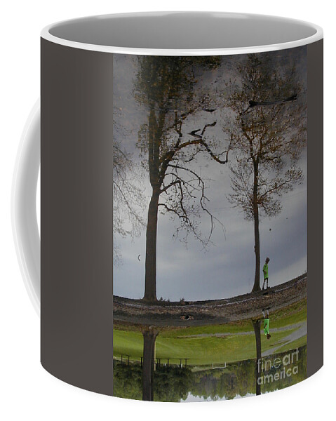Copyright 2014 By Christopher Plummer Coffee Mug featuring the photograph After Soccer by the Pond by Christopher Plummer