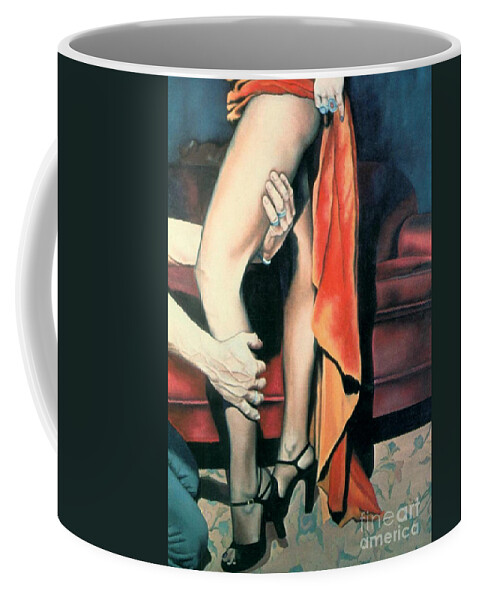 Feminine Coffee Mug featuring the painting After the Ball by Mary Ann Leitch