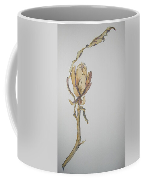 Pen And Ink Coffee Mug featuring the painting Felled by the Frost by Maria Hunt