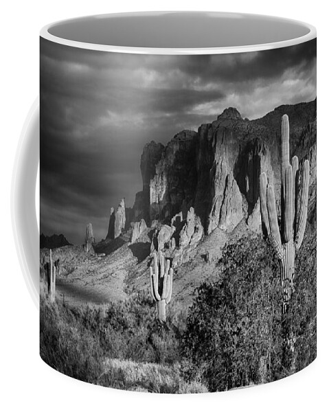 Arizona Coffee Mug featuring the photograph After The Rain in Black and White by Saija Lehtonen