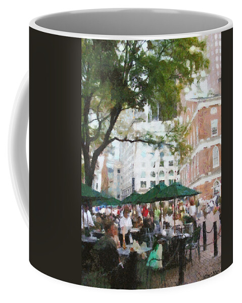 Afternoon Coffee Mug featuring the painting Afternoon at Faneuil Hall by Jeffrey Kolker