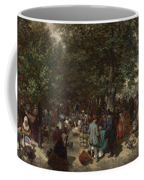 Adolph Menzel Coffee Mug featuring the painting Afternoon in the Tuileries Gardens by Adolph von Menzel