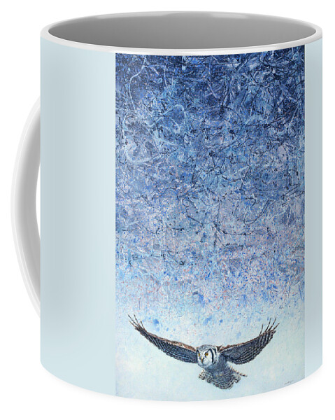 Owl Coffee Mug featuring the painting Ahead of the Storm by James W Johnson