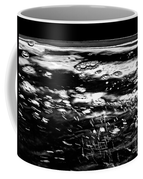 Abstract Coffee Mug featuring the photograph Air of the Water B W by Fei A