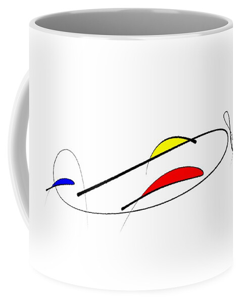 Abstract Coffee Mug featuring the digital art Airplane by Pal Szeplaky
