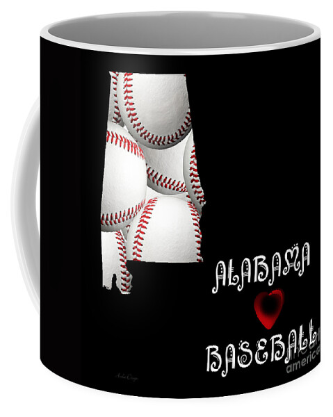 Andee Design Coffee Mug featuring the digital art Alabama Loves Baseball by Andee Design