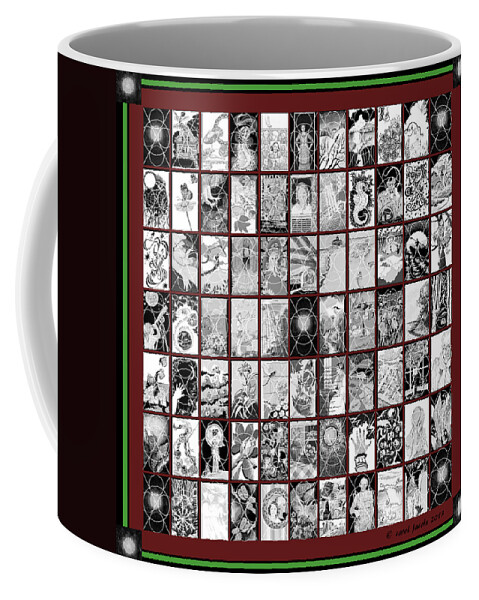 Quilt Coffee Mug featuring the painting Album Quilt Subdued by Carol Jacobs