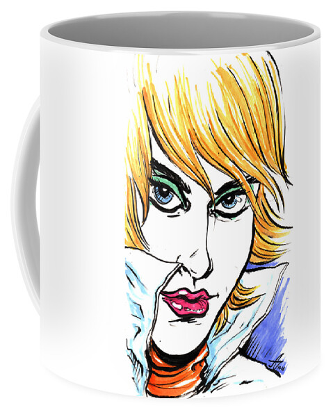 Woman Coffee Mug featuring the drawing Allure by John Ashton Golden