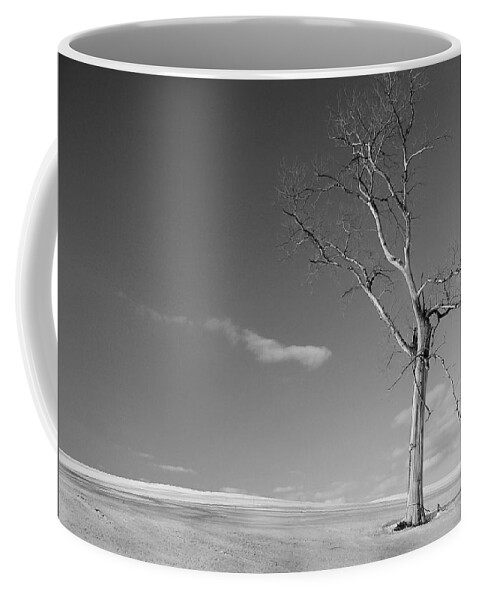 Minimalism Coffee Mug featuring the photograph Alone - BW by Wayne Moran