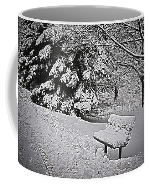 Bench Coffee Mug featuring the photograph Alone in the park.... by Deborah Klubertanz