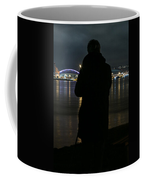 Waterfront Coffee Mug featuring the photograph Alone on the Shore by E Faithe Lester