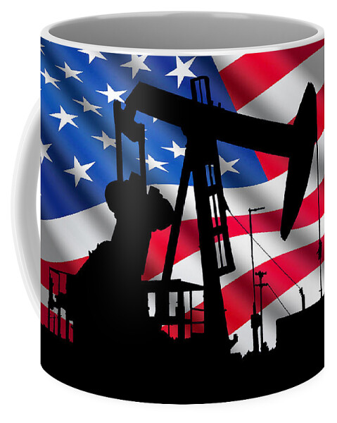 American Oil Coffee Mug featuring the digital art American Oil by Chuck Staley