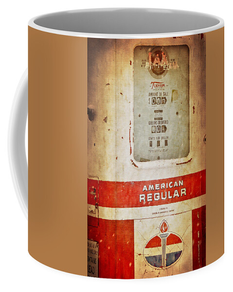 Standard Oil Company Coffee Mug featuring the photograph American Standard - Vintage Fuel Pump - Casper Wyoming by Diane Mintle