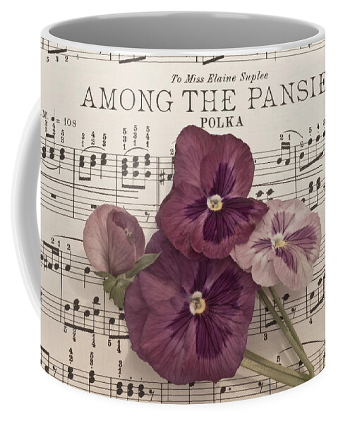 Pansy Coffee Mug featuring the photograph Among The Pansies by Sandra Foster