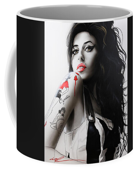 Amy Coffee Mug featuring the painting Amy by Christian Chapman Art