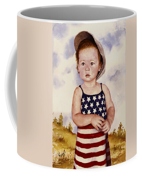 Kid Coffee Mug featuring the painting An All American Girl Named Ireland by Sam Sidders