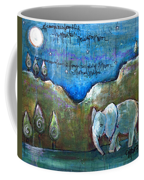 Elephant Coffee Mug featuring the painting An Elephant for You by Laurie Maves ART