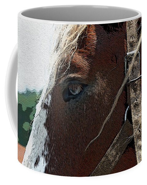 Horse Coffee Mug featuring the mixed media An Old Friend by Yvonne Wright
