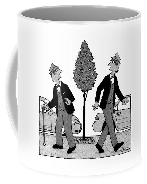 An Old Man And A Young Man Dressed Identically Coffee Mug